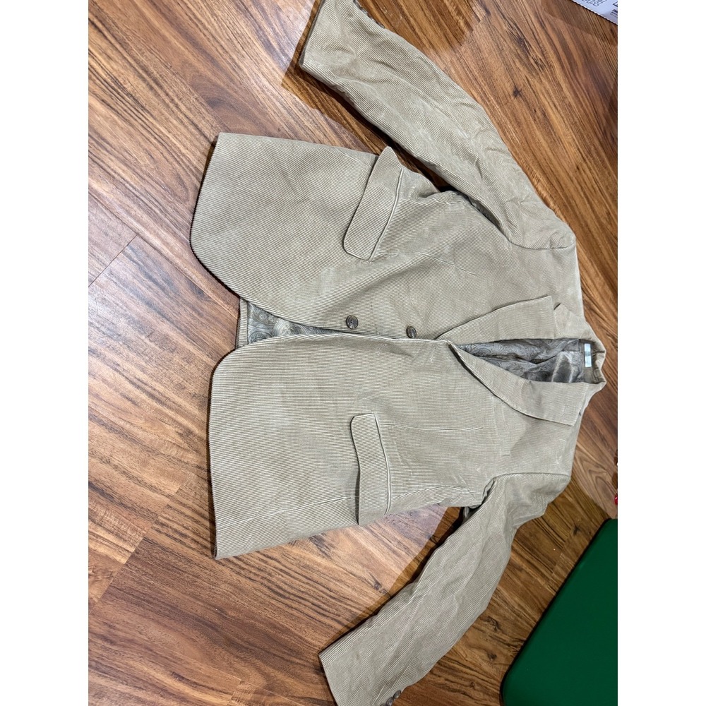 Dark Academia Mens Chaps Corduroy Blazer 40R Tan Beige Jacket